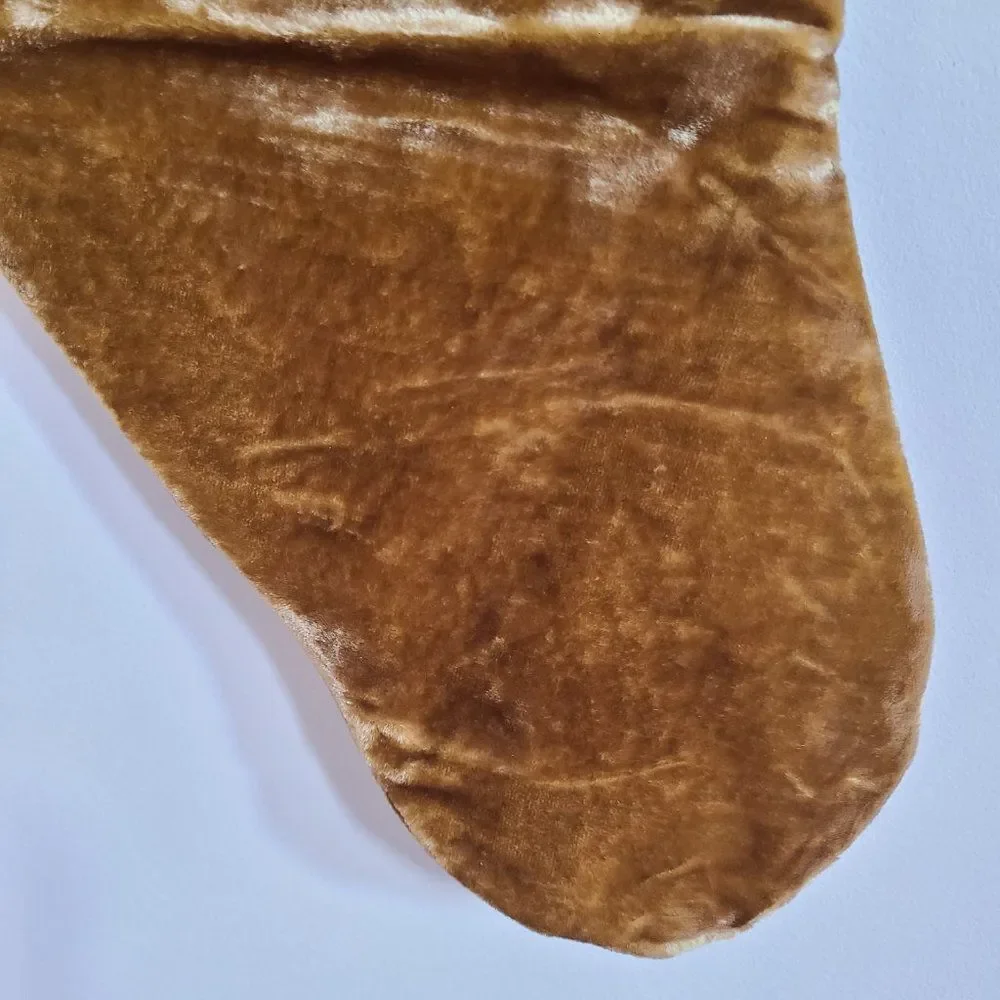 Target Elegant Gold Holiday Stocking Beaded Satin Brushed Velvet Look NEW NWT